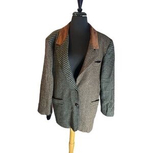 Pre-‎ loved, Vintage, 90's, Plaid Herringbone, women size large blazer.
